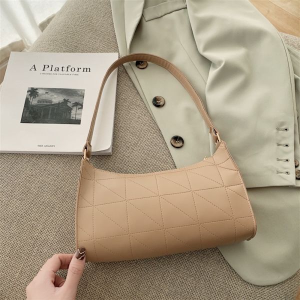 PU skinnveske Retro skinn skulderveske KHAKI Khaki