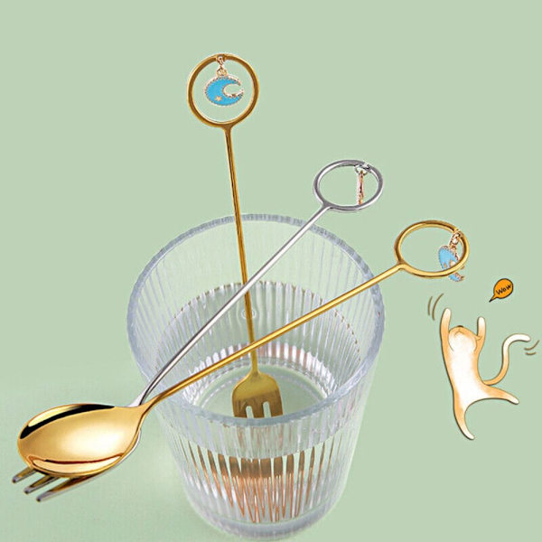Stjerne Måne Ske Gaffel Dessert Kage Ske FORK-2 FORK-2 fork-2