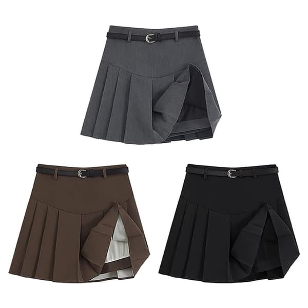 Plisserad kjol BRUN S Brown S