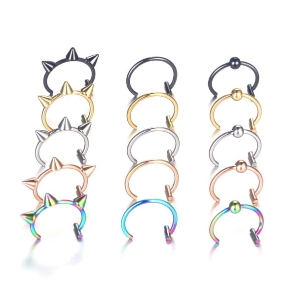 1PC Fake Nose Ring Hoop Septum Ringe 02#-GULD 02#-Gold