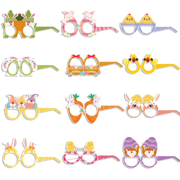 12stk Festbriller Festivalantrekk Papirbriller 12Pcs