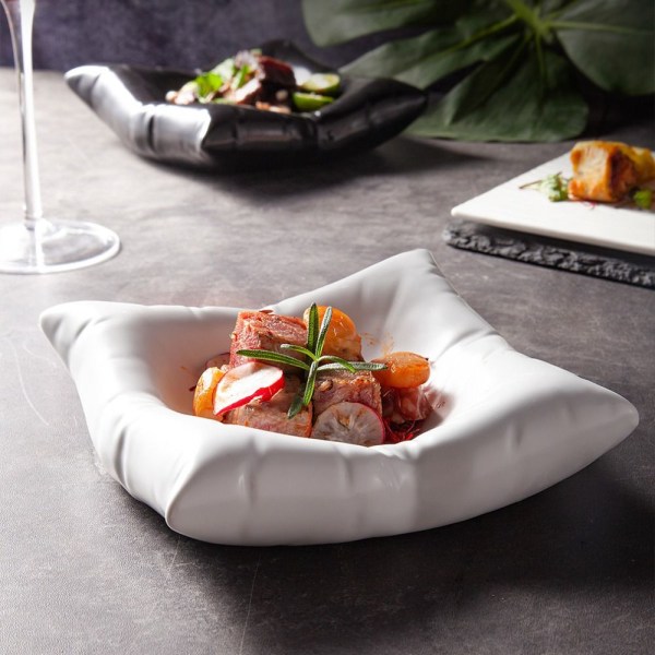 Molecular Cuisine Specialitetsservice Keramisk Sushi tallerken HVID white