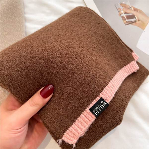 Vinterstickad halsduk varm sjal BEIGE beige