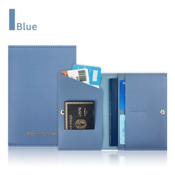 Pass Cover Dokument Kreditkort Case BLÅ Blue