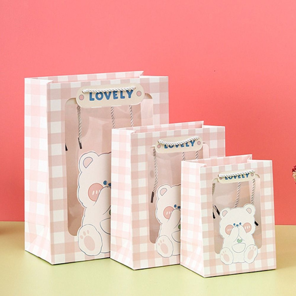 Presentpåse för fönster Handhållen väska ROSA 14,5X10X19,5CM pink 14.5x10x19.5cm-14.5x10x19.5cm