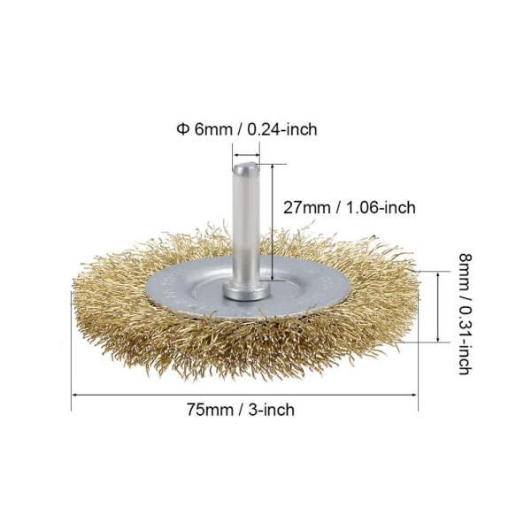 10 stk. Trådhjulsbørste poleringstilbehør Slibemaskine Rotary 10pcs