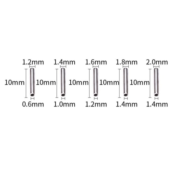 Fishing Wire Tube Line Crimping Sleeves 1,6X8 1,6X8 1.6X8