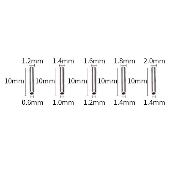 Fishing Wire Tube Line Crimping Sleeves 2,4X8 2,4X8 2.4X8