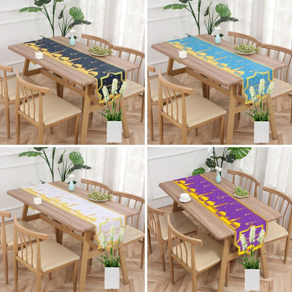 Ramadan Dekorasjon Bordløper Hjem Duk SVART STIL2 black style2-style2