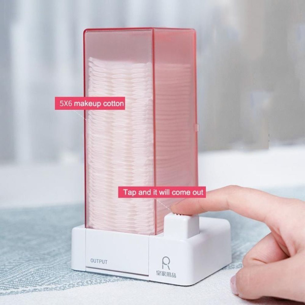 Opbevaringsboks til makeup bomuldspuder Automatisk bomuldspudeholder White
