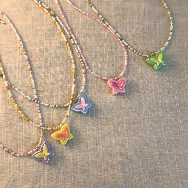 Rosett Halsband Dam Nyckelbenskedja GUL YELLOW