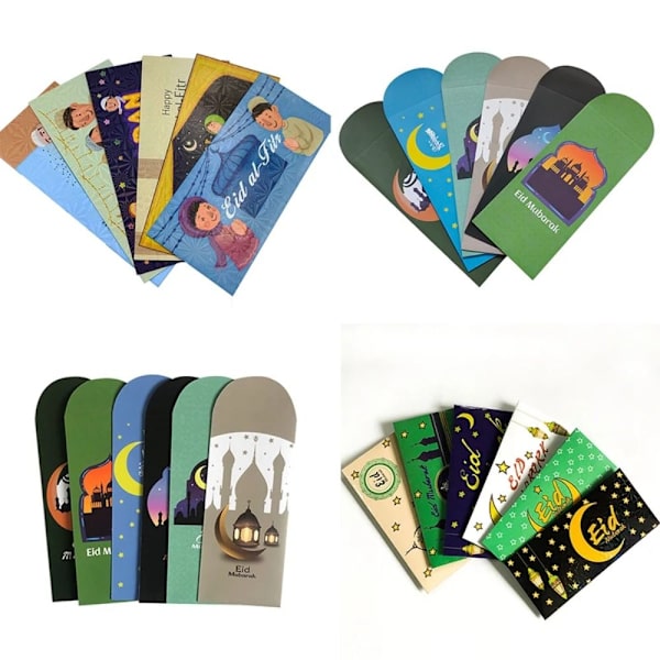 6 kpl Eid Mubarak -kuoria Muslimi Islami Tasku MIX C MIX C