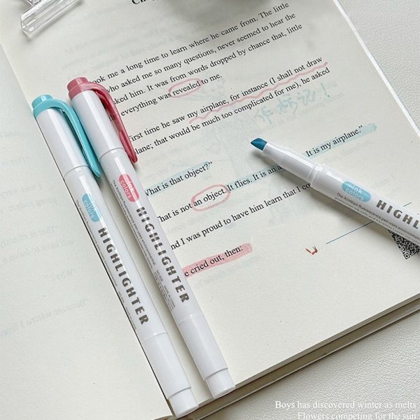 5 färger/kartong Highlighter Pen Set Fluorescent Pen G(15PCS) G(15pcs)