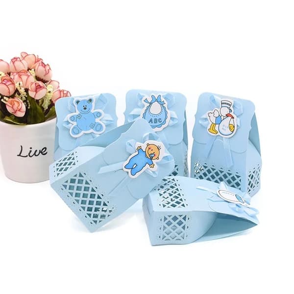 12 stk./lot Candy Box Bryllupsgaveæske C-BLÅ C-BLÅ C-Blue