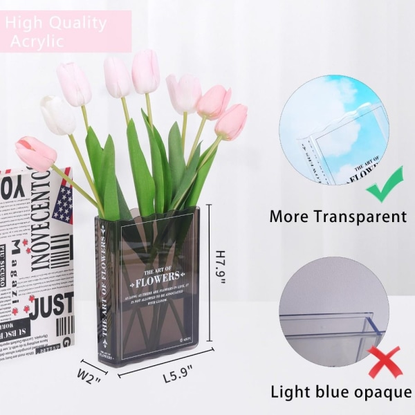 Bok Blomstervase Bokform Vase TRANSPARENT transparent