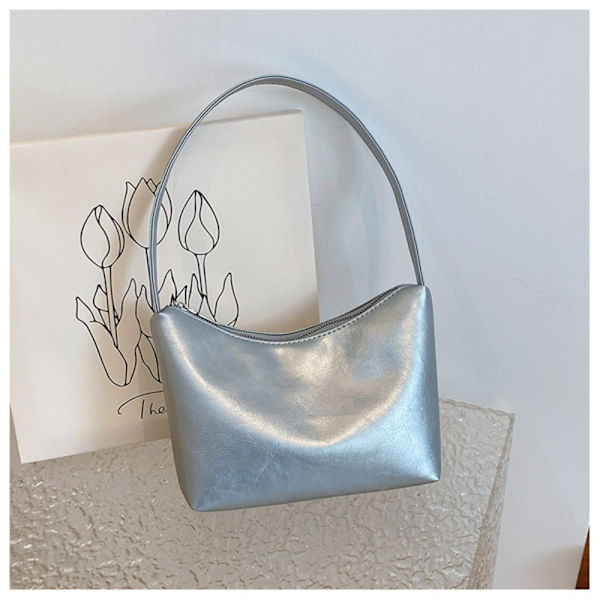 Moon Kvinne Håndveske Dame Underarm Bag SØLV silver