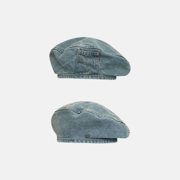 Retro Denim Baretter Hat Autumn Shade Painter Cap BLÅ blue