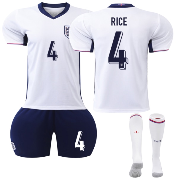 UEFA Euro 2024 England Home Football Shirt Kit No. 4 Rice Adult L