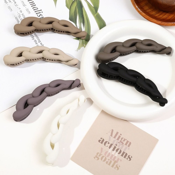 Plast Banan Clip Cross Hair Claws MÖRKT KAFFE dark coffee