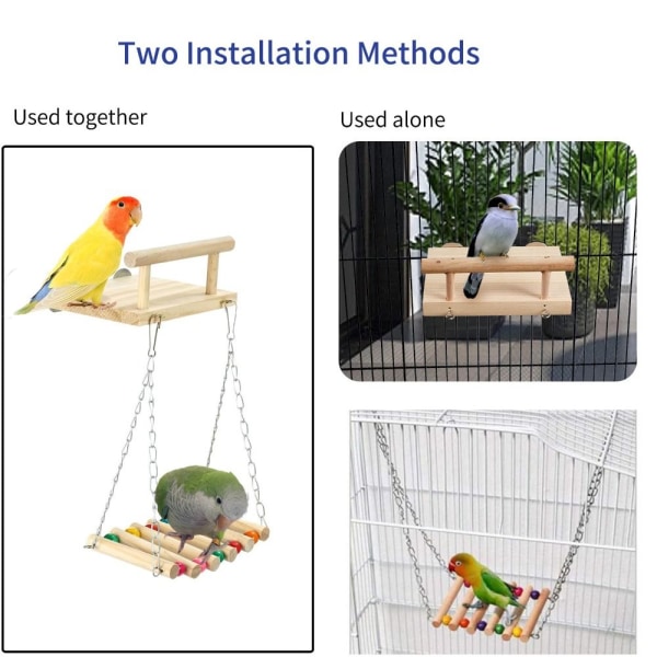 Bird Swing Leker Papegøye Abbor Stativ Hengekøye Seng