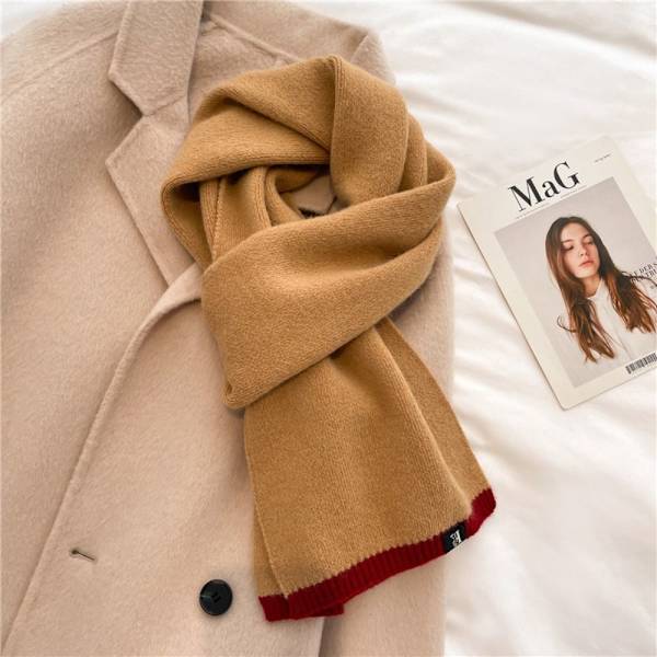 Vinterstickad Scarf Varm Sjal GUL yellow