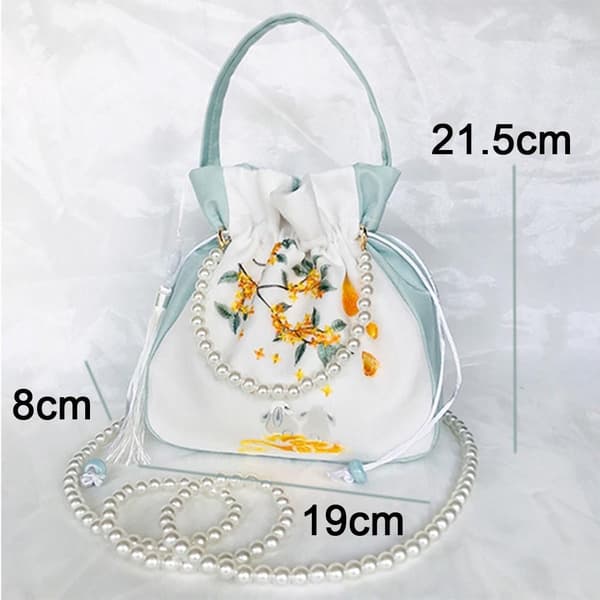 Broderte blomster snørepose godterioppbevaringspose 2 2 2