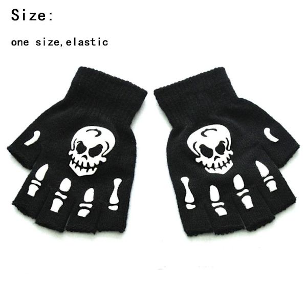 Skeleton Half Finger Gloves Anti-slip handskar A A A