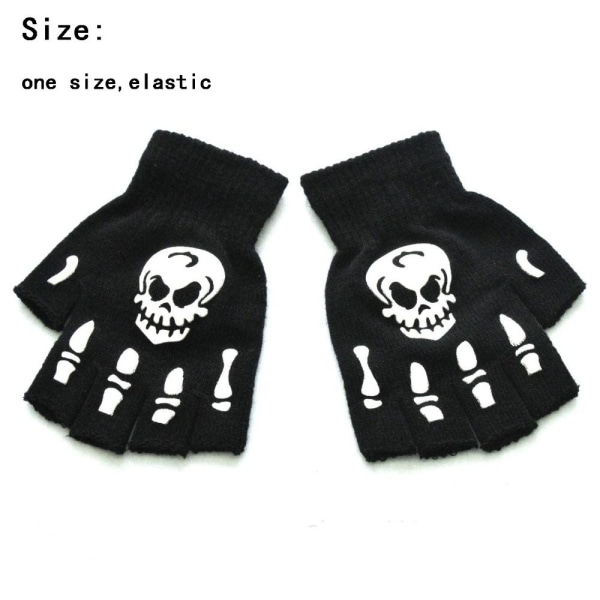 Skeleton Half Finger Gloves Anti-slip handskar C C C