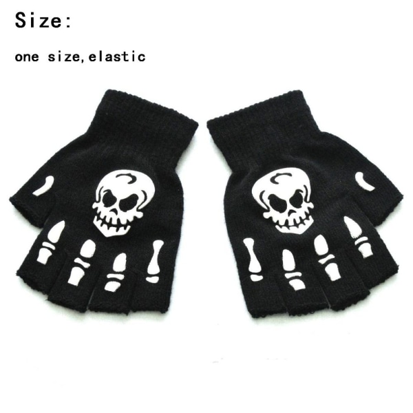 Skeleton Half Finger Gloves Liukumattomat käsineet A A A