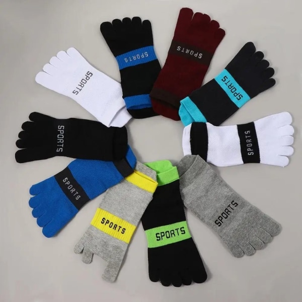 Puuvillaiset Five Finger Socks Miesten sukat HARMAA grey