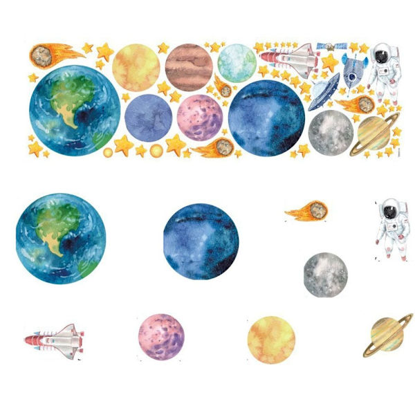 Självhäftande Planet Wall Stickers Wall Stickers STYLE 1 STYLE 1 style 1