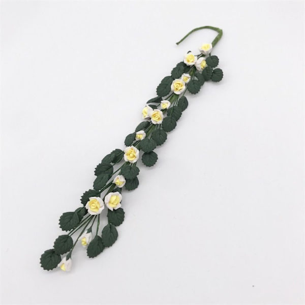 Dukkehus Miniature Plastic Simulation Rose spyd GUL Yellow