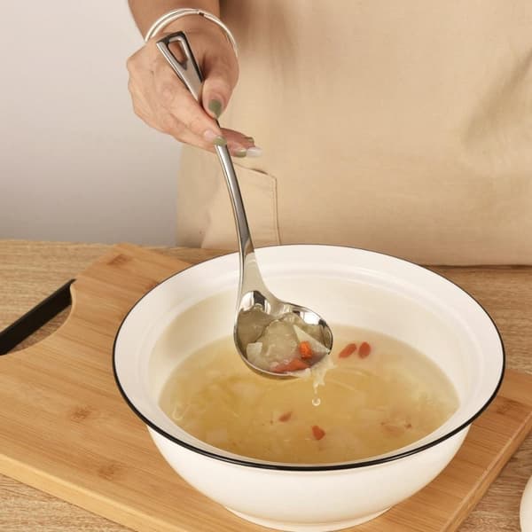 Suppeøse med hull, serveringsskje, dørslag Colander