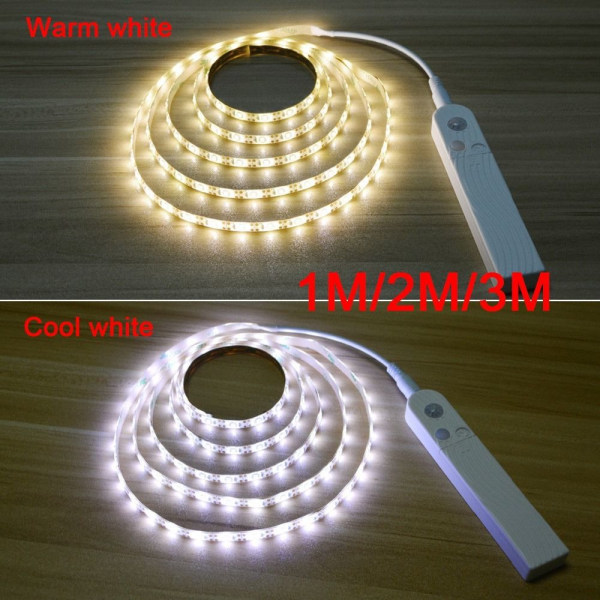 LED-lysstripe PIR bevegelsessensor KALD HVIT 3M Cool white 3m