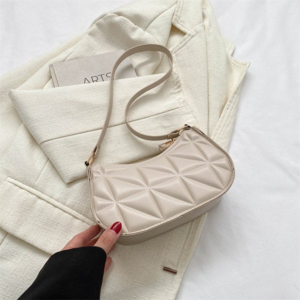 Mote skinn skulderveske Enkel underarmsveske KHAKI Khaki