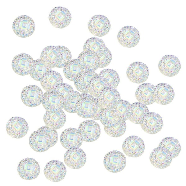 50 kpl Hartsi Pyöreä Cabochon Strassikivi Pyöreä Crystal Stones white