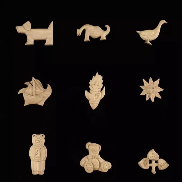 Træskårne Håndværk Træfigurer Håndværk 8X8.5X0.8CM4 4 8x8.5x0.8cm4
