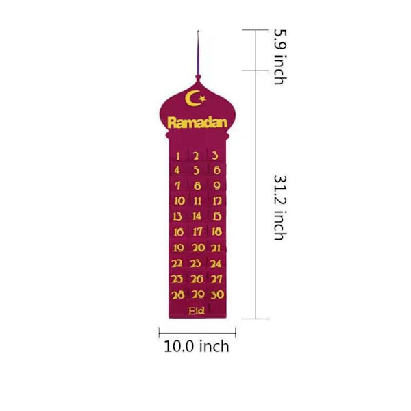 Eid Mubarak Kalender Ramadan Vägghängande Nedräkningskalender 2 2