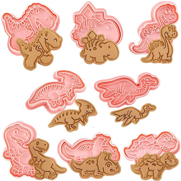 8 stk/sett Cookie Cutters Trykkbar kjeksform Stempel DIY Baking