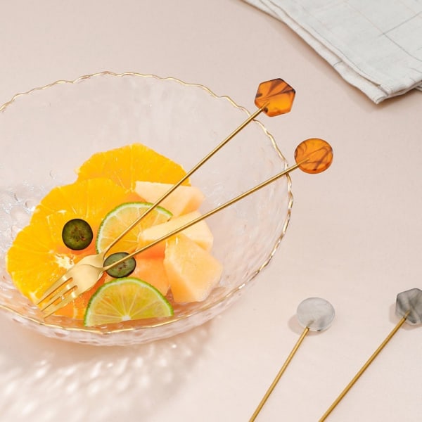 Fruktgaffel Kakegaffel RAV HEXAGONAL SEXAGONAL Amber Hexagonal-Hexagonal