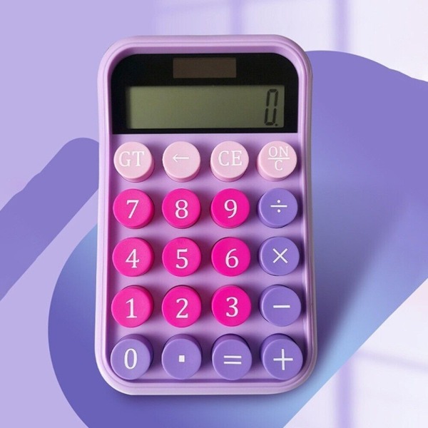 Solar Calculator Mekaaninen Näppäimistö Laskin PURPURA Purple