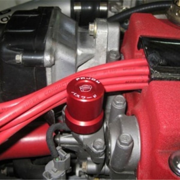 VTEC magnetventil bilmotor aluminiumsdæksel RØD Red