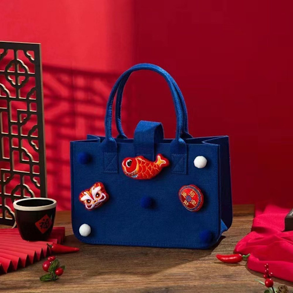 Håndveske Tote Bag BLÅ 2 2 blue 2-2