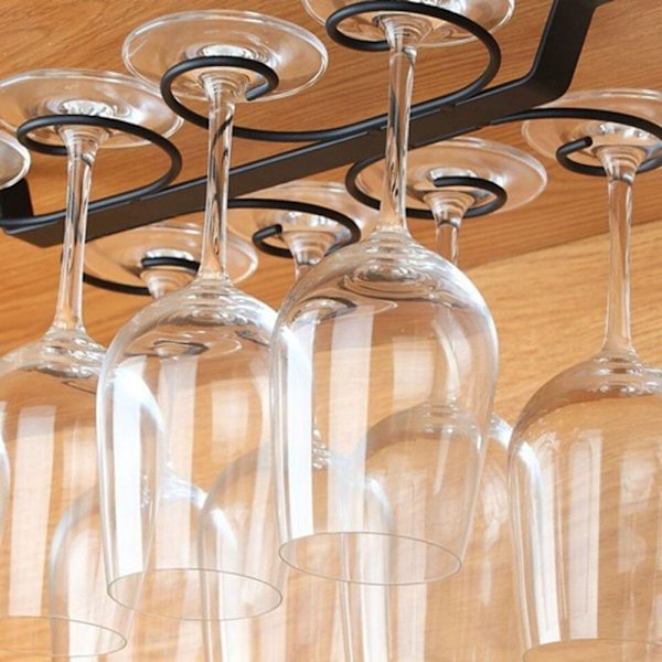 Viinilasipidike korkeajalkainen kuppiteline MUSTA 8 KUPIA 8 KUPIA Black 8 Cups-8 Cups