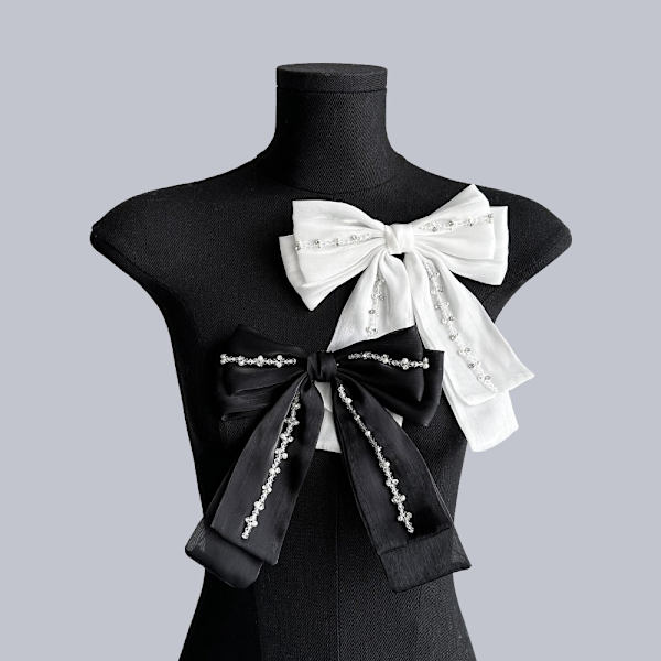 Broderet stof Patch Flower Cloth Sticker SORT Black
