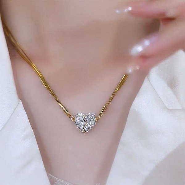 Magnet Couple Kaulakoru Heart Riipus Chokers GOLD 60cm Gold 60cm