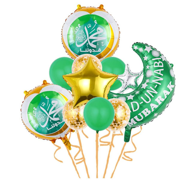 Eid Mubarak Ballong Set i Aluminiumfolie 1 1