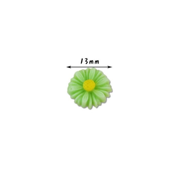 50 stk DIY Daisy Flower Charms Flatbacks Resin Daisy Flower GRØNN green