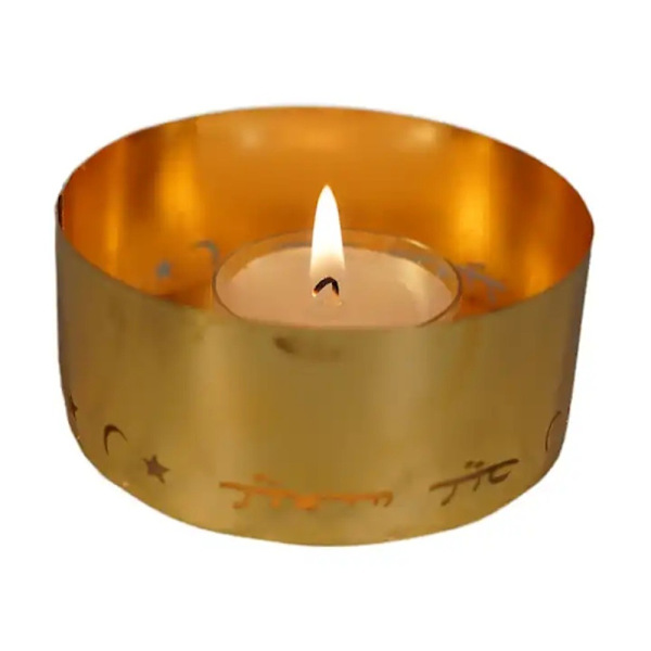 Eid Mubarak Guldfärgad Metall Ljusstake Ljusstake 1 1