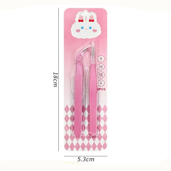 Rett buet pinsett Tape Sticker Tool ROSA pink